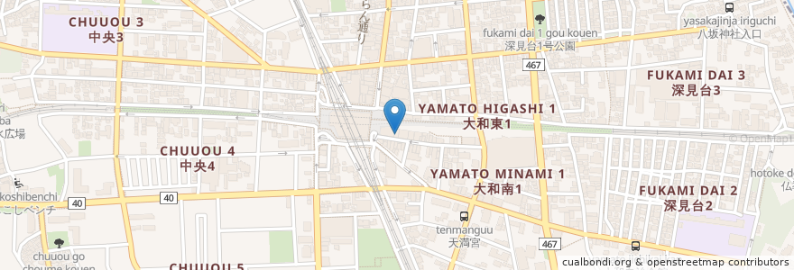 Mapa de ubicacion de 餃子の王将 en 日本, 神奈川縣, 大和市.