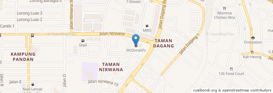 Mapa de ubicacion de McDonald's en 말레이시아, 슬랑오르, Majlis Perbandaran Ampang Jaya.