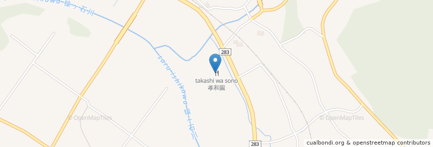 Mapa de ubicacion de 孝和園 en Giappone, Prefettura Di Iwate, 花巻市.