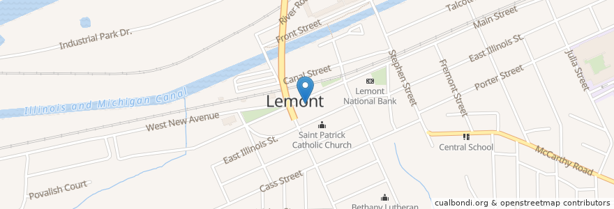Mapa de ubicacion de Lemont House Restaurant en アメリカ合衆国, イリノイ州, Lemont.