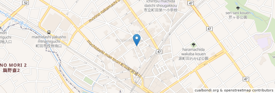 Mapa de ubicacion de てんがらもん en Japão, Tóquio, 町田市.
