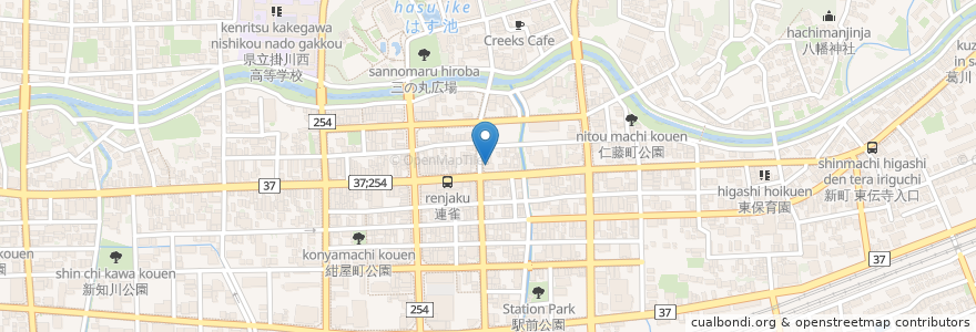 Mapa de ubicacion de 掛川信用金庫 en Japão, 静岡県, 掛川市.
