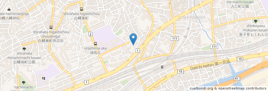 Mapa de ubicacion de 蓮法寺 en Japón, Prefectura De Kanagawa, Yokohama, 神奈川区.