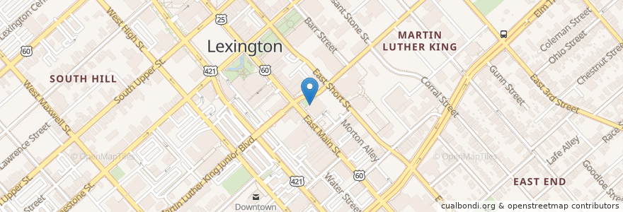 Mapa de ubicacion de Chase Bank Walkup (Indoors) en Estados Unidos Da América, Kentucky, Fayette County, Lexington.