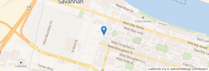 Mapa de ubicacion de Ampersand en アメリカ合衆国, ジョージア州, Chatham County, Savannah.
