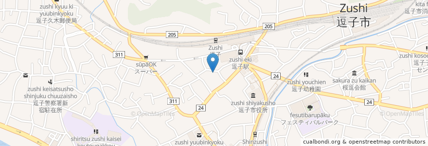 Mapa de ubicacion de 島田内科医院 en اليابان, كاناغاوا, 逗子市.