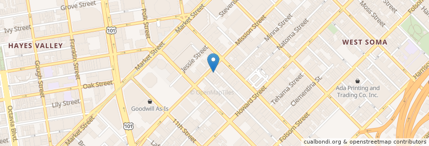Mapa de ubicacion de OddJob en アメリカ合衆国, カリフォルニア州, サンフランシスコ, San Francisco.