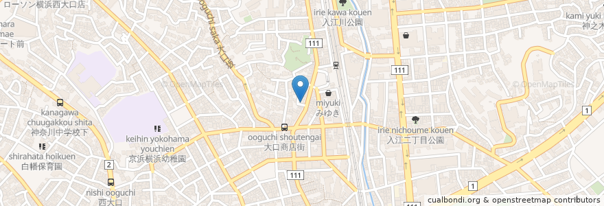 Mapa de ubicacion de ミスタードーナツ en 日本, 神奈川縣, 横滨市, 神奈川区.