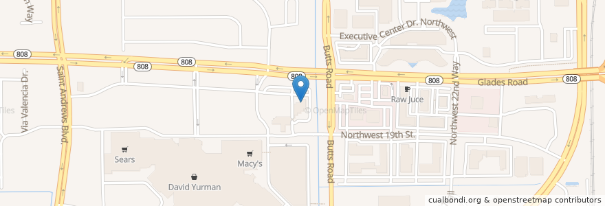 Mapa de ubicacion de Cheescake Factory en Vereinigte Staaten Von Amerika, Florida, Palm Beach County, Boca Raton.