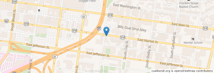 Mapa de ubicacion de Rise and Shine Child Care Center en Amerika Syarikat, Kentucky, Jefferson County, Louisville.