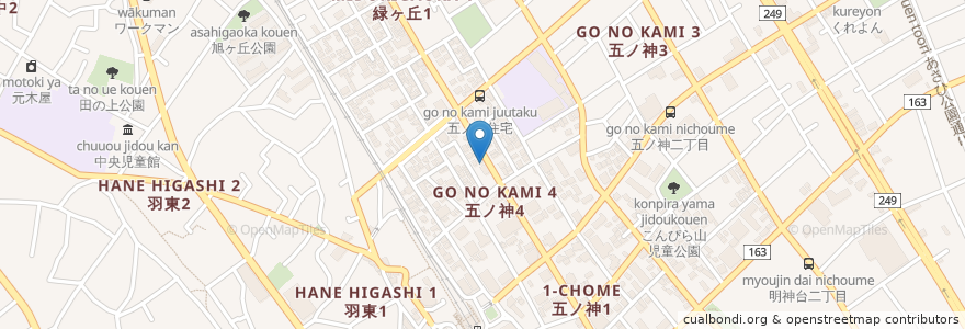 Mapa de ubicacion de ラーメン五ノ神 en ژاپن, 東京都, 羽村市.