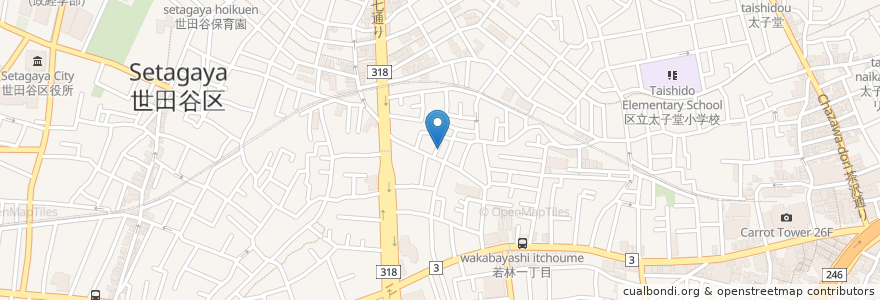 Mapa de ubicacion de せせらぎ茶屋 en 日本, 東京都, 世田谷区.