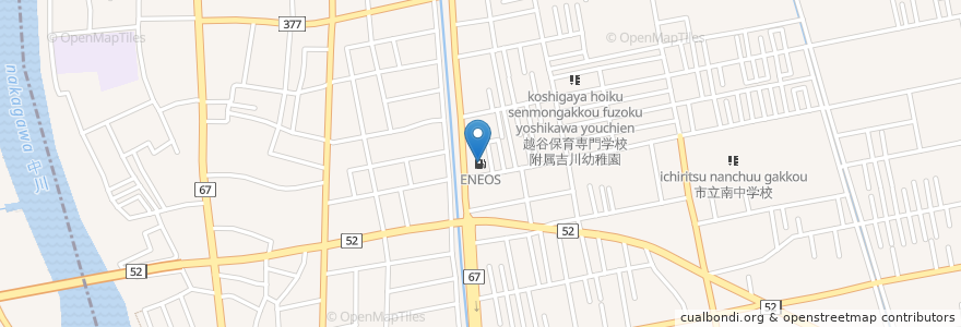 Mapa de ubicacion de エネオス en 日本, 埼玉県, 吉川市.