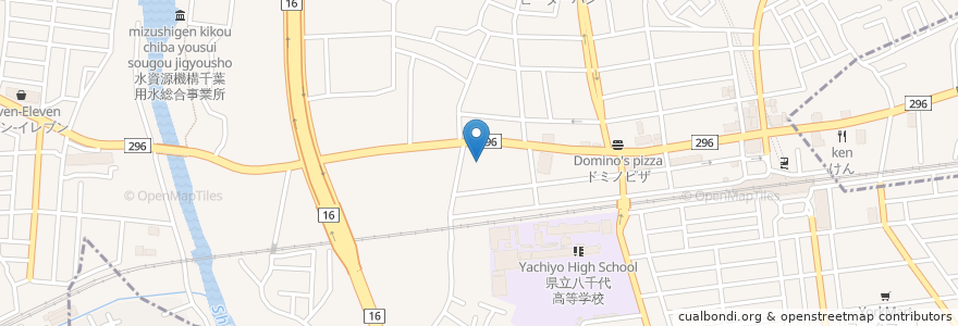 Mapa de ubicacion de 台町稲荷神社 en Japan, 千葉県, 八千代市.