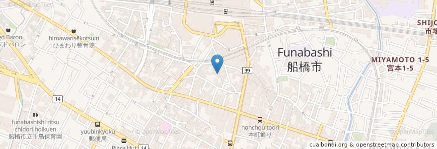 Mapa de ubicacion de チャド en 日本, 千葉県, 船橋市.