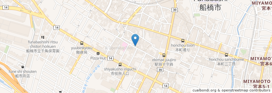 Mapa de ubicacion de Yamato en Japan, 千葉県, 船橋市.