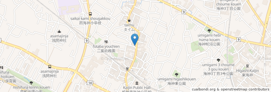 Mapa de ubicacion de けんちゃん en ژاپن, 千葉県, 船橋市.