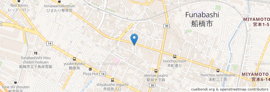 Mapa de ubicacion de でめきん en اليابان, 千葉県, 船橋市.