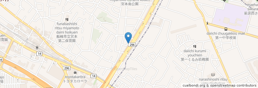 Mapa de ubicacion de ラーメンショップ en Япония, Тиба, 船橋市.