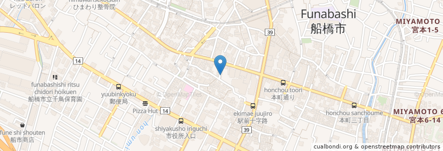Mapa de ubicacion de 風の子 en Japan, 千葉県, 船橋市.