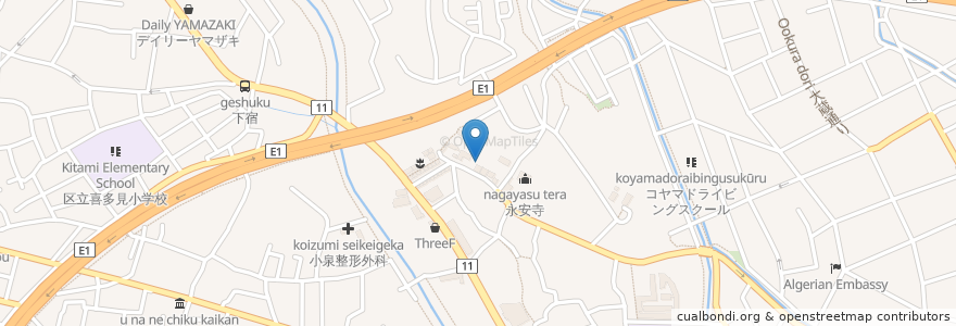 Mapa de ubicacion de 永安寺参拝者用駐車場 en Japan, Tokyo, Setagaya.