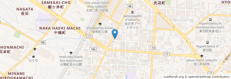 Mapa de ubicacion de ホルモン大阪 en Jepun, 石川県, 金沢市.