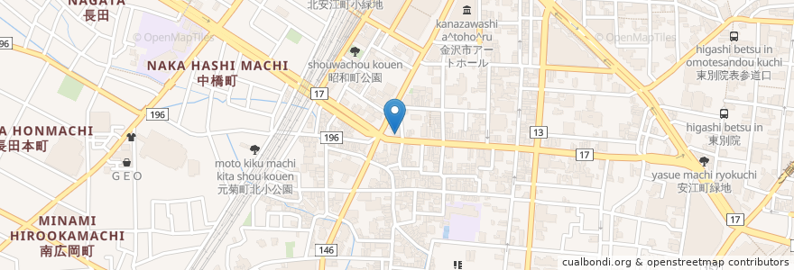Mapa de ubicacion de GOEN en Japonya, 石川県, 金沢市.