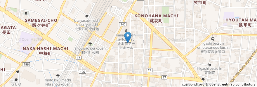 Mapa de ubicacion de 金沢駅前ぐっすりクリニック en Japão, 石川県, 金沢市.