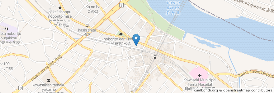 Mapa de ubicacion de ちびっこハウス en 日本, 神奈川縣, 川崎市, 多摩区.