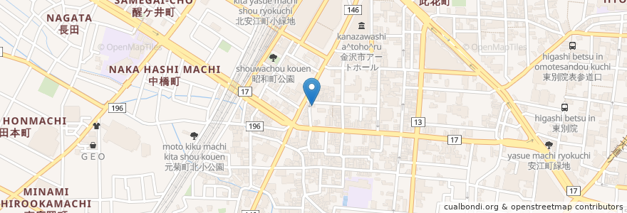 Mapa de ubicacion de bar Bonita en Япония, Исикава, 金沢市.