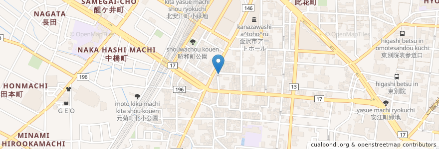 Mapa de ubicacion de Amigo en Jepun, 石川県, 金沢市.