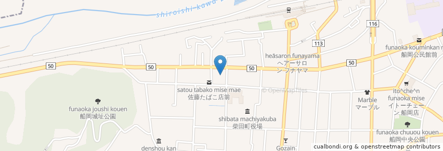 Mapa de ubicacion de はたはた en Japão, 宮城県, 柴田郡, 柴田町.