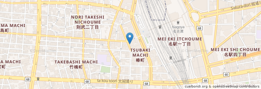 Mapa de ubicacion de ミズノ en Japón, Prefectura De Aichi, Nagoya, 中村区.