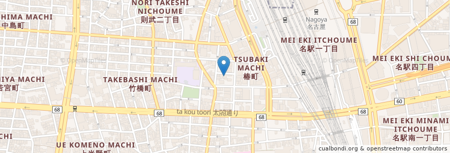 Mapa de ubicacion de しんちゃん en Japonya, 愛知県, 名古屋市, 中村区.