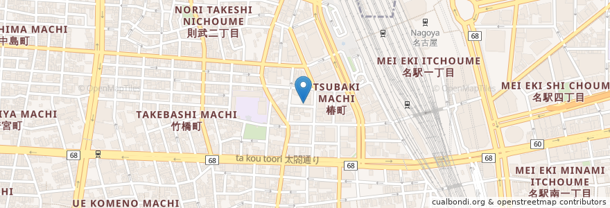 Mapa de ubicacion de ゆうふく en Japón, Prefectura De Aichi, Nagoya, 中村区.