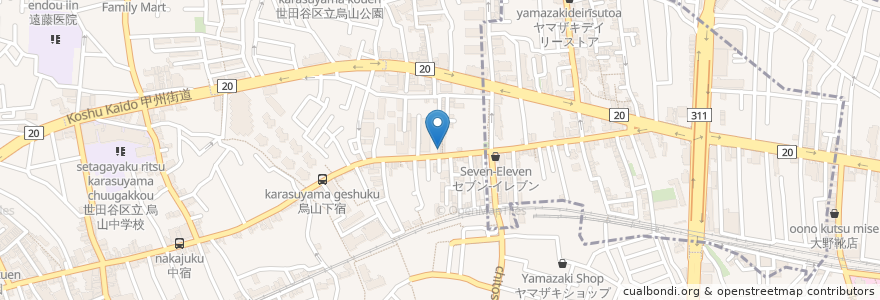 Mapa de ubicacion de こけし en 日本, 東京都, 世田谷区.