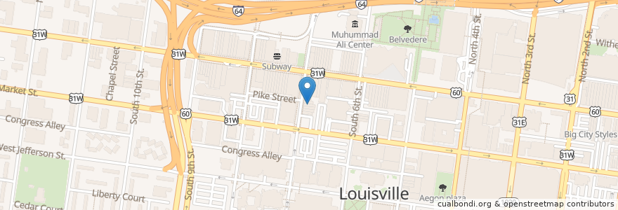 Mapa de ubicacion de Another Place Sandwich Shop en الولايات المتّحدة الأمريكيّة, كنتاكي, مقاطعة جفرسون, Louisville.