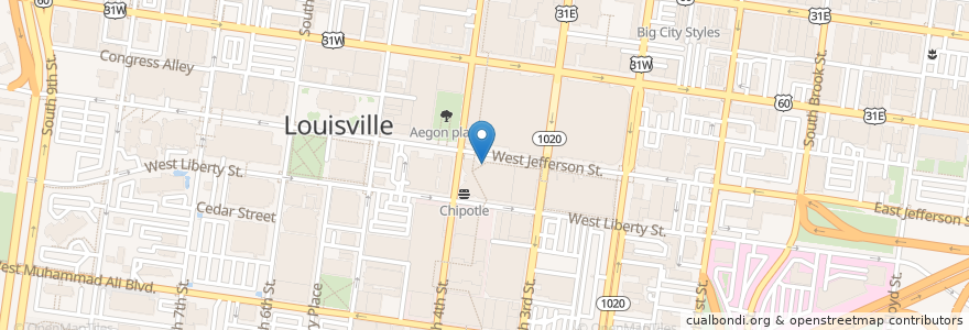 Mapa de ubicacion de Sway en États-Unis D'Amérique, Kentucky, Jefferson County, Louisville.