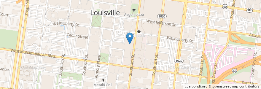 Mapa de ubicacion de The Fudgery en 美利坚合众国/美利堅合眾國, 肯塔基州, Jefferson County, Louisville.