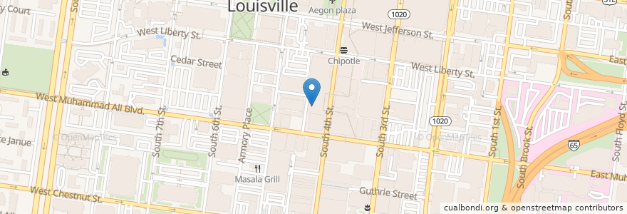 Mapa de ubicacion de PBR en United States, Kentucky, Jefferson County, Louisville.