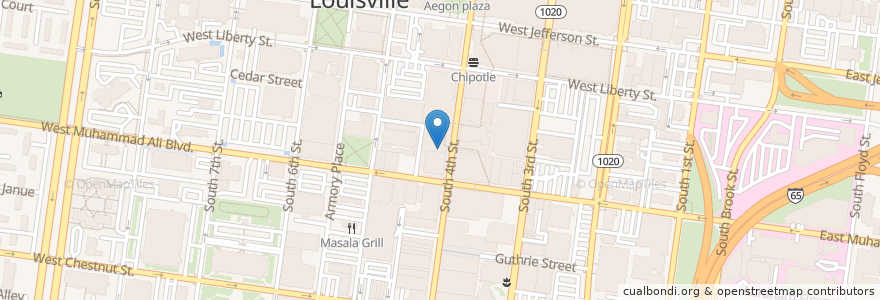 Mapa de ubicacion de Bourbon Raw en ایالات متحده آمریکا, کنتاکی, Jefferson County, Louisville.