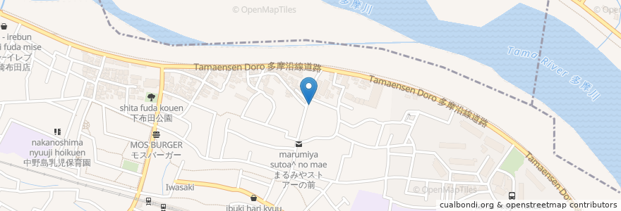 Mapa de ubicacion de ローソン 川崎中野島五丁目店 en Japón, Prefectura De Kanagawa, Tokio, Kawasaki, Tama.