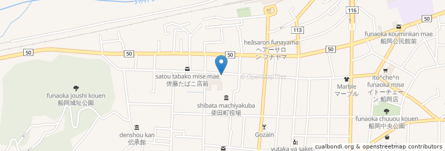 Mapa de ubicacion de 柴田町役場前 en Japón, Prefectura De Miyagi, 柴田郡, 柴田町.