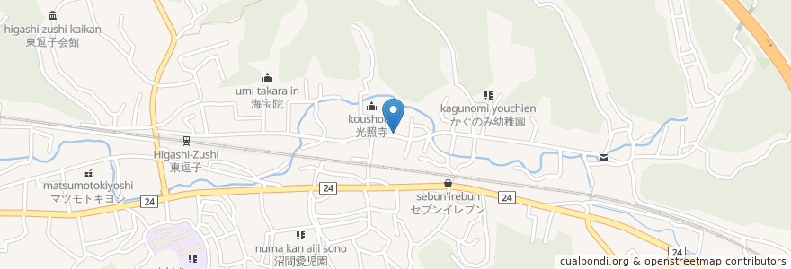 Mapa de ubicacion de 自販機 en Giappone, Prefettura Di Kanagawa, 逗子市.