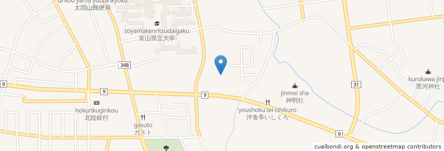 Mapa de ubicacion de 富山県木材研究所 en 日本, 富山県, 射水市.