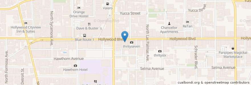 Mapa de ubicacion de Döner King en Verenigde Staten, Californië, Los Angeles County, Los Angeles.