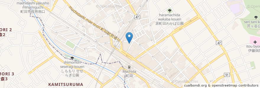Mapa de ubicacion de 磯丸水産 en Japan, Tokyo, Machida.