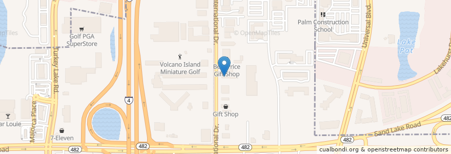 Mapa de ubicacion de Hertz en Vereinigte Staaten Von Amerika, Florida, Orange County, Orlando.
