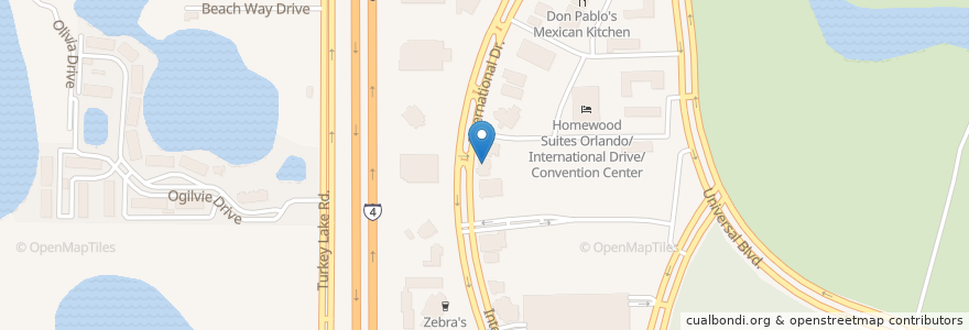 Mapa de ubicacion de Domino's en 미국, 플로리다주, Orange County.