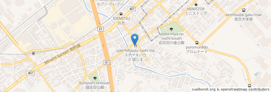 Mapa de ubicacion de ステーキハウス 成しま en Japon, Préfecture De Shizuoka, Shizuoka, 駿河区.